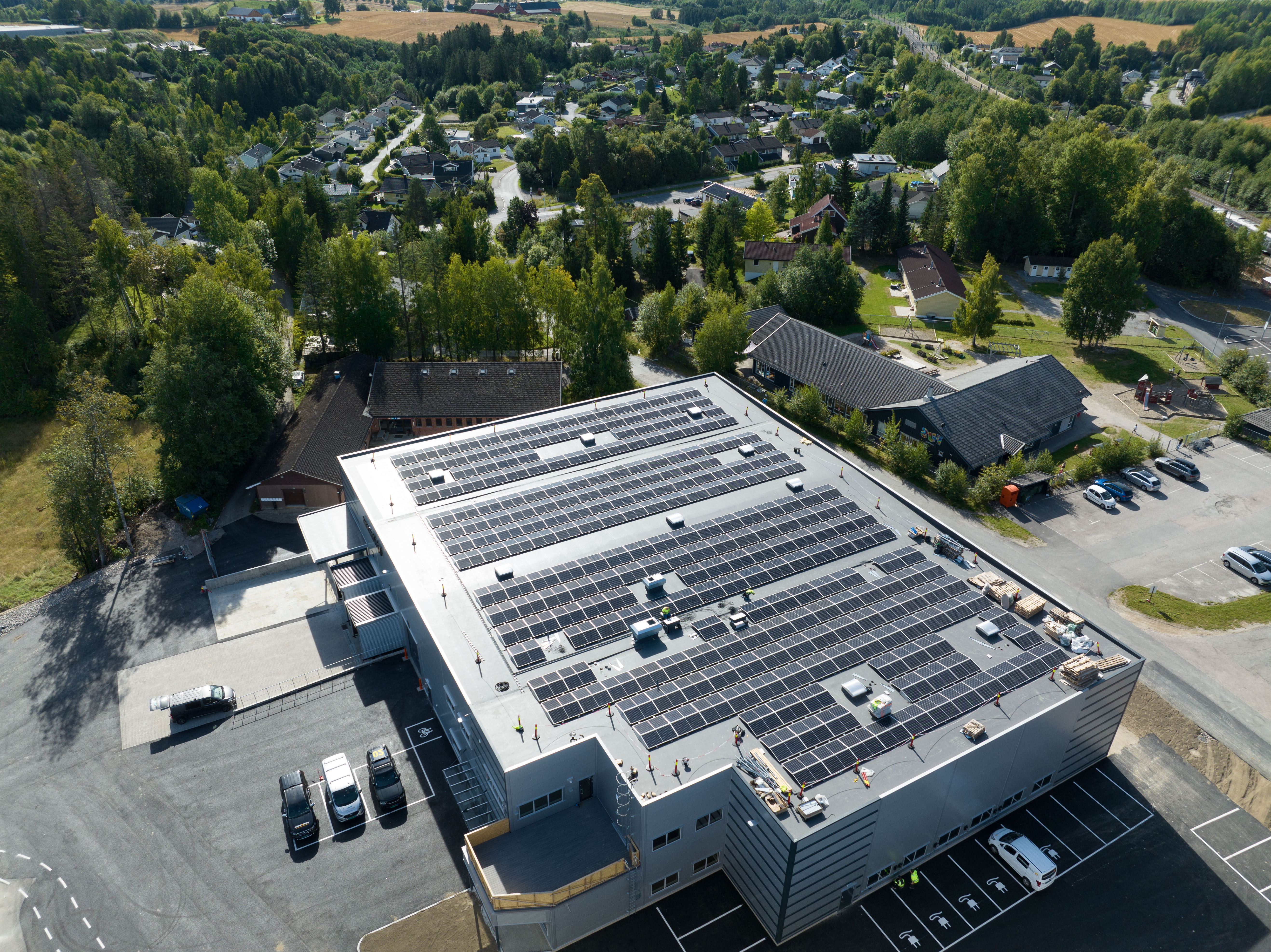 Solceller på Kjellman lageret i Bulk Park Lindeberg