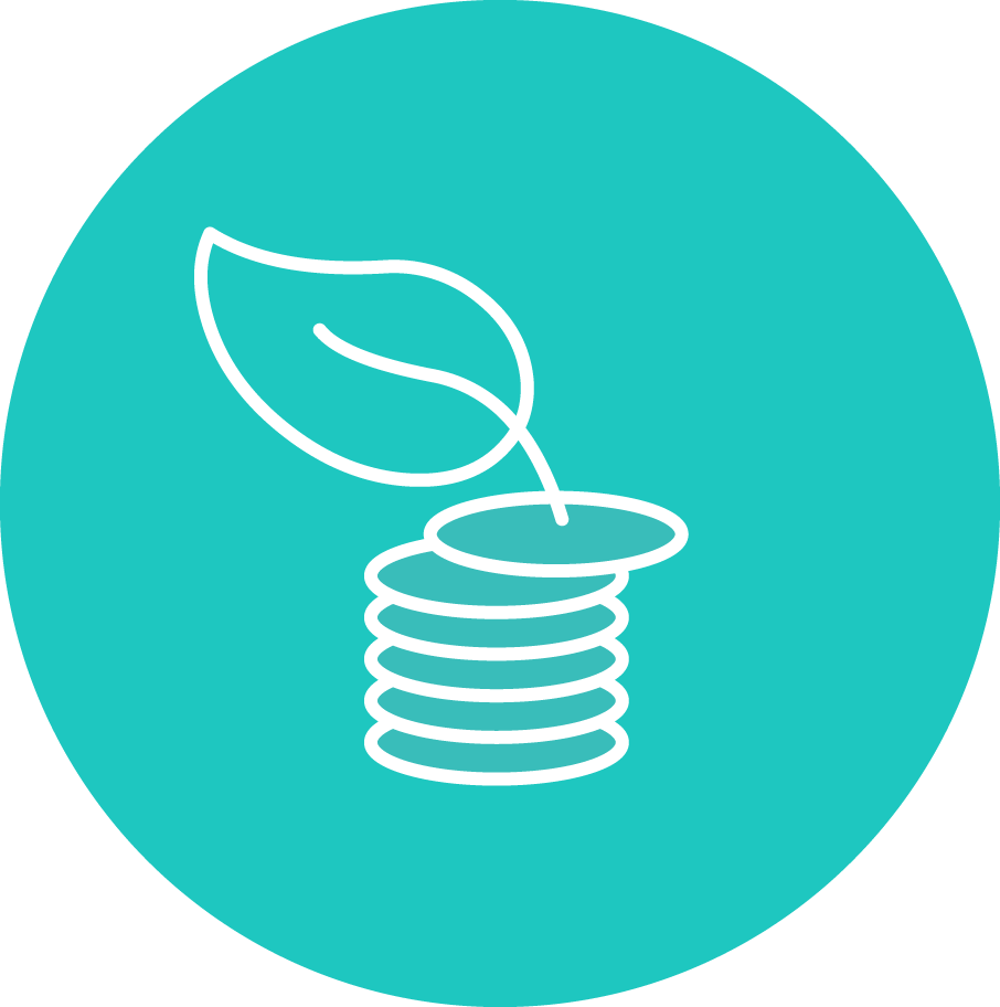 Circular vector icon showing a pile of seeds
